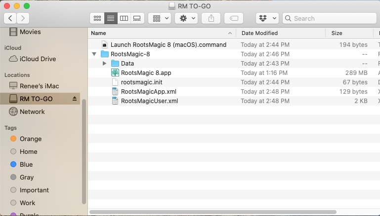 RM ToGo USB Drive Files-XML (Mac)