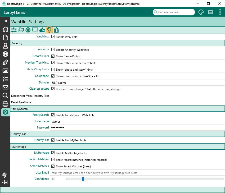 WebHint Settings