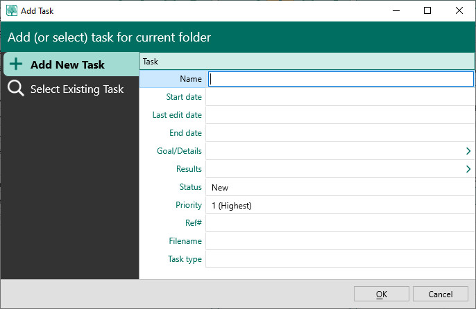 Add Task to Current Folder